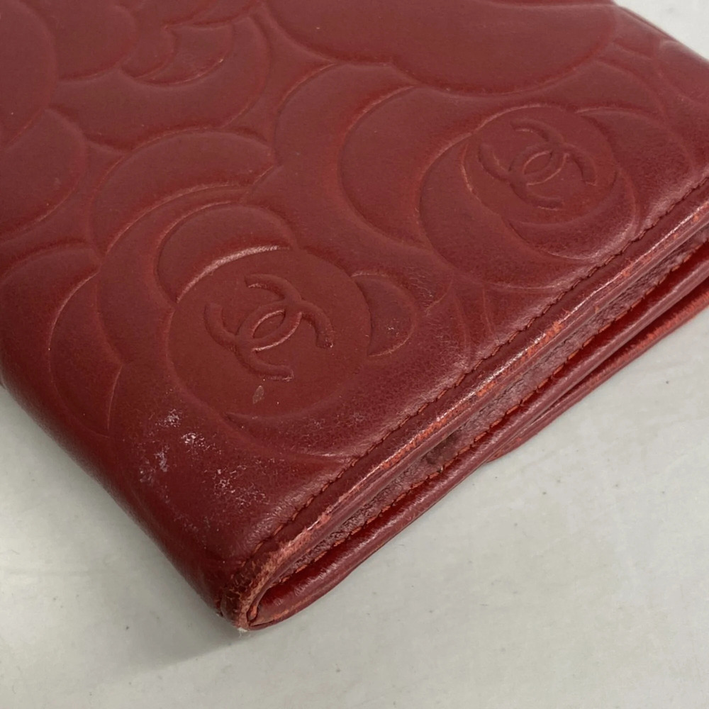 CHANEL Red Lambskin Leather Wallet - Picture 7 of 9